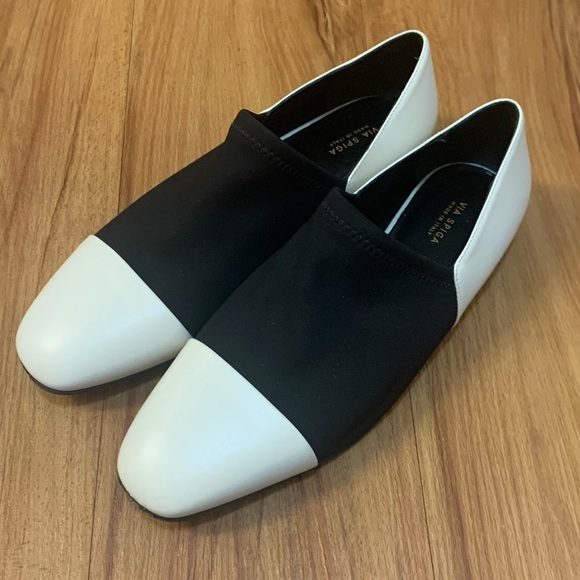 Via Spiga Tate Cap Toe Leather Slip On Loafers - Picture 4 of 11